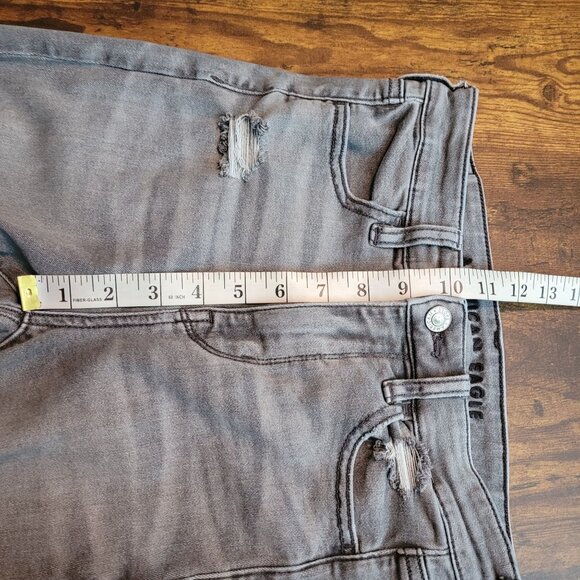 American Eagle Jeans 4 R Next Level Stretch Hi Rise Jegging Gray Ripped - Picture 9 of 11